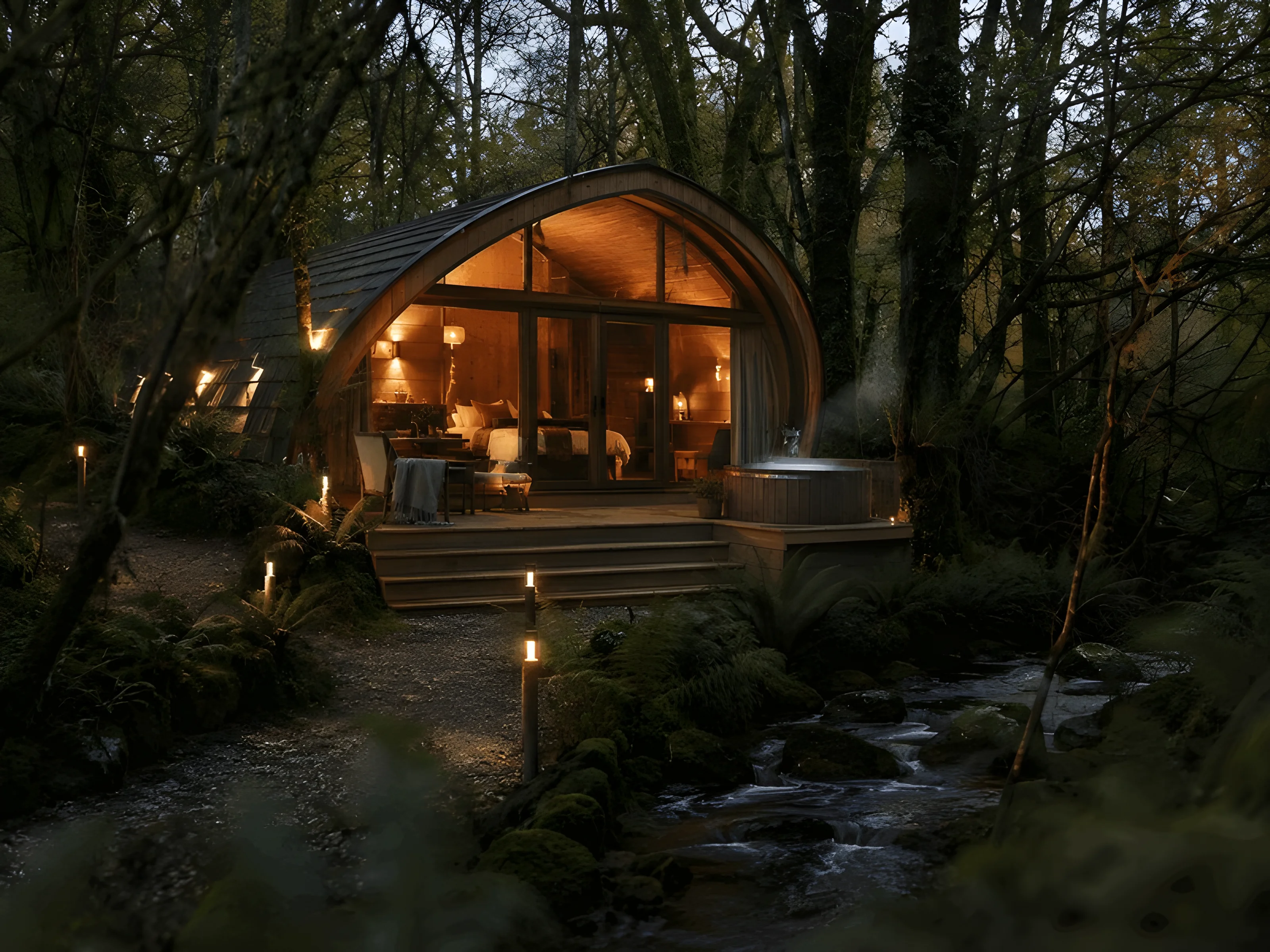 Woodland glamping pod