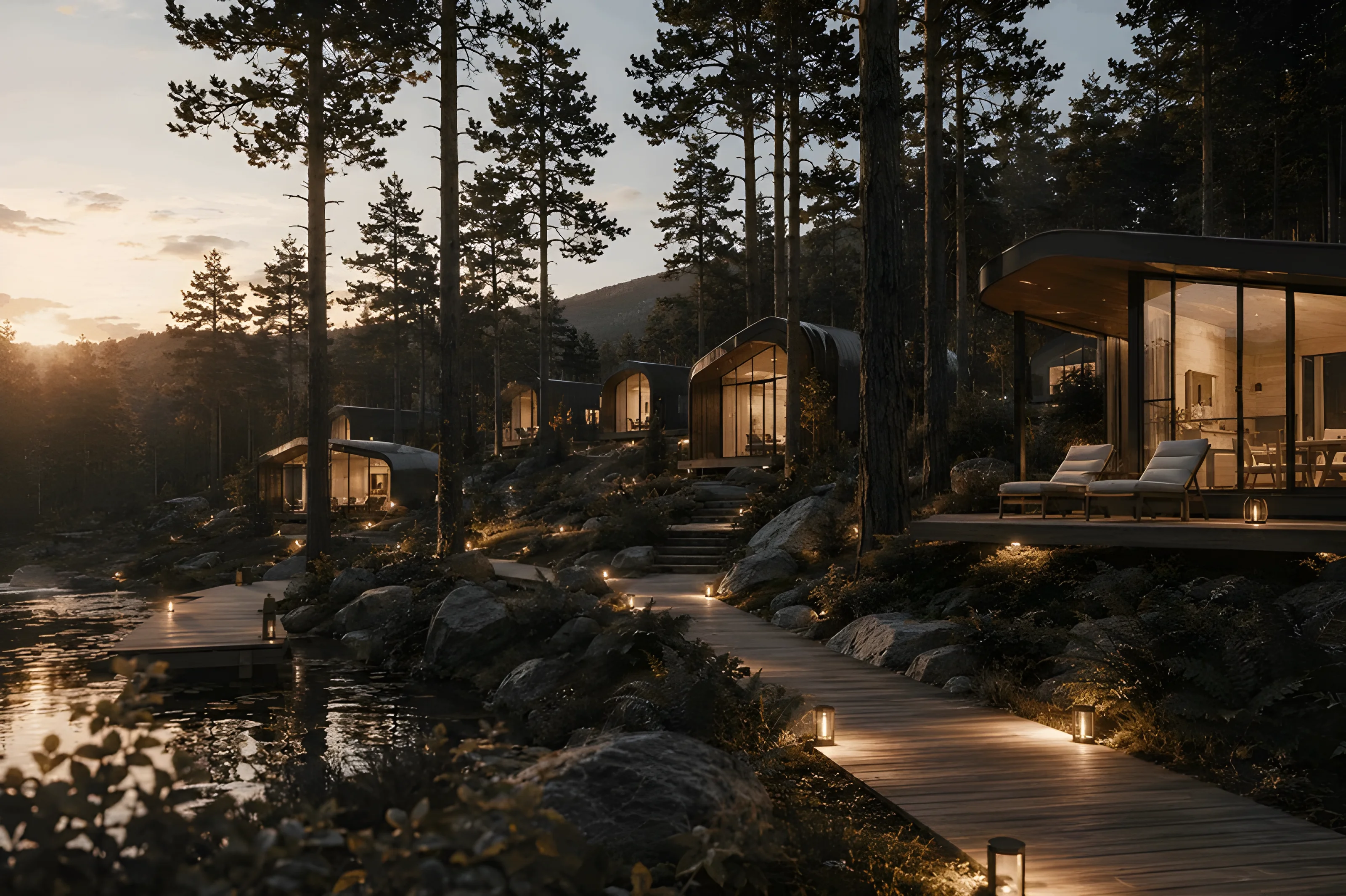 Luxury glamping architecture